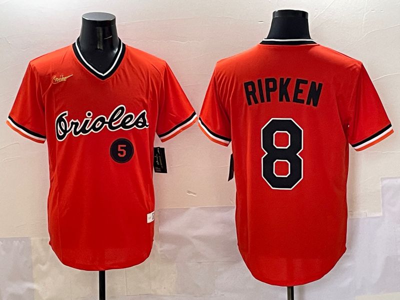 Men Baltimore Orioles 8 Ripken Orange Game 2025 Nike MLB Jersey style 5099